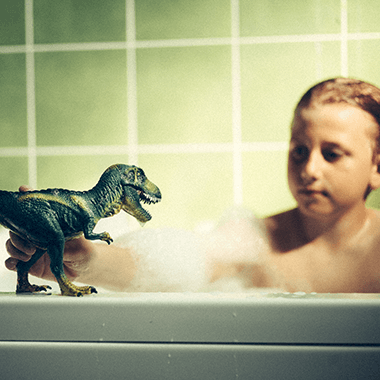 Waterbeheer dinosaurus badkuip