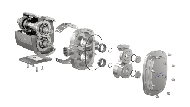 DuraCirc circumferential piston pump exploded cut away